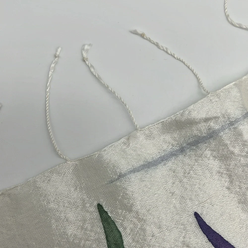 Silk Scarf Unbranded Butterfly Pattern Purple White Green